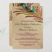  borduurpartij Peacock Birthday Kaart (Voorkant / Achterkant)