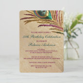  borduurpartij Peacock Birthday Kaart (Staand voorkant)