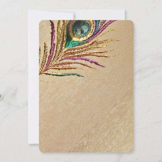  borduurpartij Peacock Birthday Kaart (Achterkant)