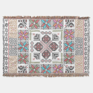 Borduurpatroon Kussen Palestijnse Tatreez Kunst Deken