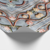 Borduurpatroon met katoendraad, parels cadeaupapier (Hoek)