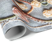 Borduurpatroon met katoendraad, parels cadeaupapier (Rol Hoek)