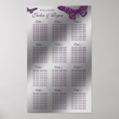 Borduurspreidingskaart Butterfly Paarse Sparkle Poster (Voorkant)