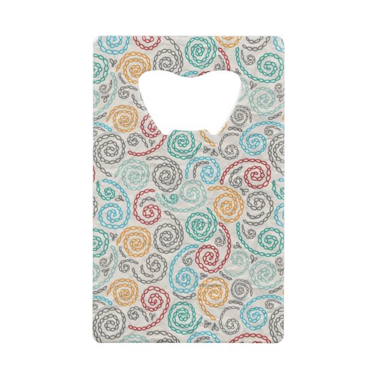 Borduurvormig fancy samengevoegd papier creditkaart flessenopener (Voorkant)