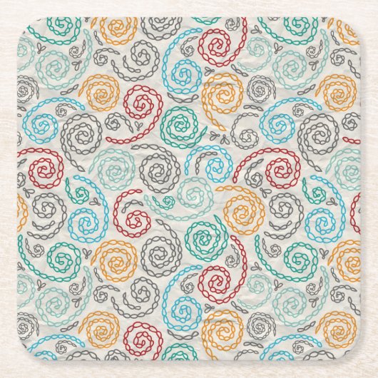 Borduurvormig fancy samengevoegd papier kartonnen onderzetters (Voorkant)