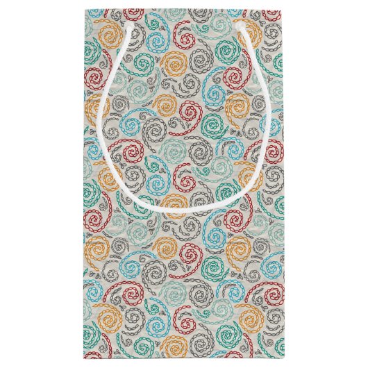 Borduurvormig fancy samengevoegd papier klein cadeauzakje (Achterkant)