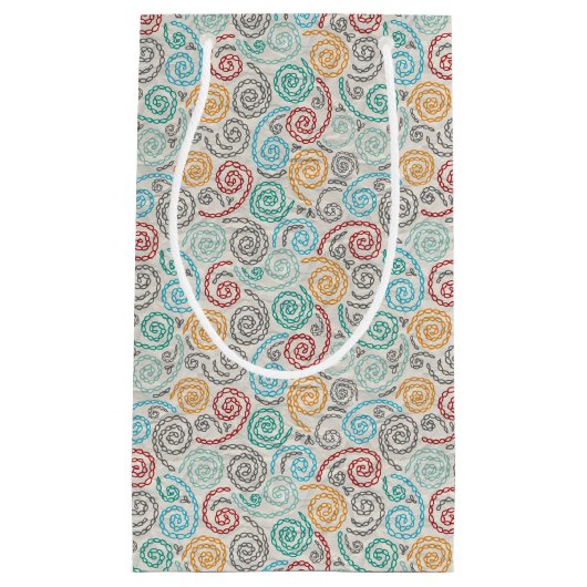 Borduurvormig fancy samengevoegd papier klein cadeauzakje (Voorkant)