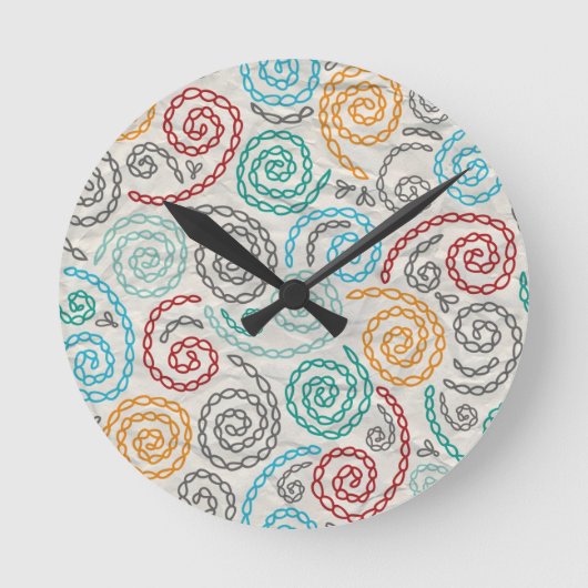 Borduurvormig fancy samengevoegd papier ronde klok (Voorkant)