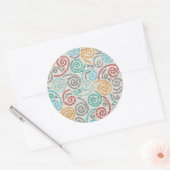 Borduurvormig fancy samengevoegd papier ronde sticker (Envelop)