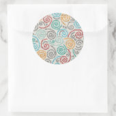 Borduurvormig fancy samengevoegd papier ronde sticker (Tas)