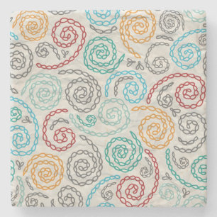 Borduurvormig fancy samengevoegd papier stenen onderzetter