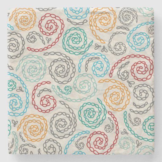 Borduurvormig fancy samengevoegd papier stenen onderzetter (Voorkant)