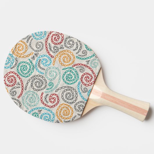 Borduurvormig fancy samengevoegd papier tafeltennisbatje (Zijkant)