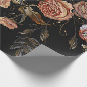 Borduurvormige  knoppen van het patroon van rozen cadeaupapier (Hoek)