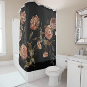 Borduurvormige  knoppen van het patroon van rozen douchegordijn (In situ)