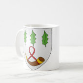 Borduurwapens van leien koffiemok (Voorkant links)