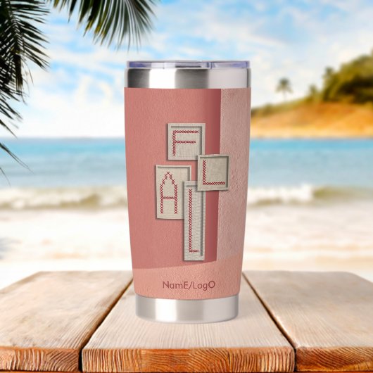 borduurwerk_2_4forfall_1 geïsoleerde drinkbeker (Strand (Gedraaid) )