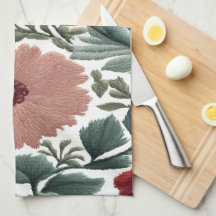 Borduurwerk. Bloemen. Close-up van bloemen