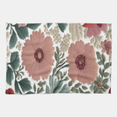 Borduurwerk. Bloemen. Close-up van bloemen Theedoek (Horizontaal)