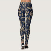 Borduurwerk Bloemen Donker  Ornament Leggings (Achterkant)