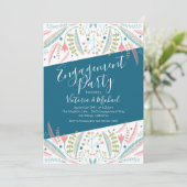 Borduurwerk Bloemen Engagement Party Uitnodigingen (Staand voorkant)