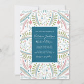 Borduurwerk Bloemen Huwelijksuitnodigingen Kaart (Voorkant)