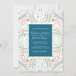 Borduurwerk Bloemen Huwelijksuitnodigingen Kaart