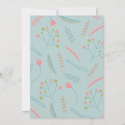 Borduurwerk Bloemen Huwelijksuitnodigingen Kaart (Achterkant)