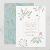 Borduurwerk Bloemen Huwelijksuitnodigingen Kaart (Voorkant / Achterkant)