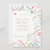Borduurwerk Bloemen Huwelijksuitnodigingen Kaart (Voorkant)