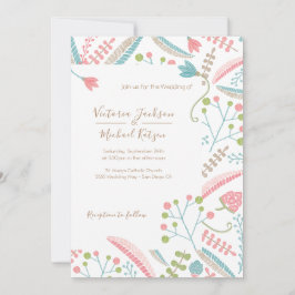 Borduurwerk Bloemen Huwelijksuitnodigingen Kaart