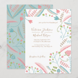 Borduurwerk Bloemen Huwelijksuitnodigingen Kaart