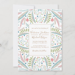 Borduurwerk Bloemen Huwelijksuitnodigingen Kaart