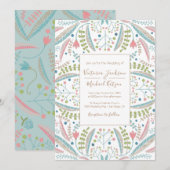 Borduurwerk Bloemen Huwelijksuitnodigingen Kaart (Voorkant / Achterkant)