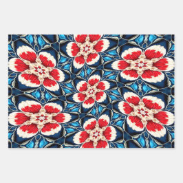 Borduurwerk bloemenpatronen inpakpapier vel