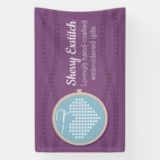 Borduurwerk cross stitch craft show stand display spandoek (Verticaal)