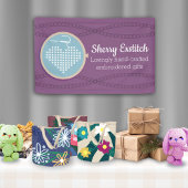 Borduurwerk cross stitch craft show stand display spandoek