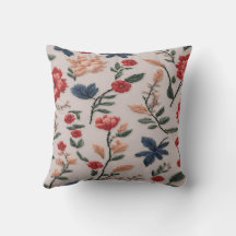 Borduurwerk Delicate bloemen op een beige achtergr