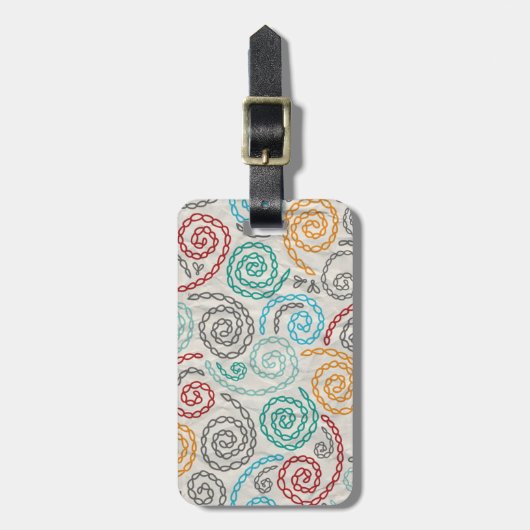 Borduurwerk fancy verfrommeld papier bagagelabel (Voorkant verticaal)