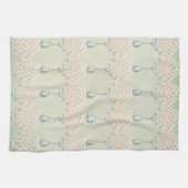 borduurwerk kant strass look blauwgroen crème theedoek (Horizontaal)