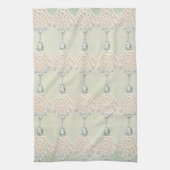 borduurwerk kant strass look blauwgroen crème theedoek (Verticaal)
