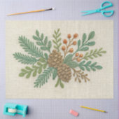 Borduurwerk Kerst Bloemen Sprint Pinecone Tissuepapier (Craft)