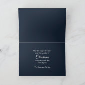 Borduurwerk Kerst Sneeuw Dorp Scene Blauw Wit Feestdagen Kaart (Binnen)