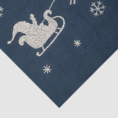 Borduurwerk Kerstavond Sky Santa Sleigh Tissuepapier (Detail)