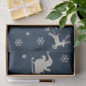 Borduurwerk Kerstavond Sky Santa Sleigh Tissuepapier (Geschenk)