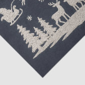 Borduurwerk Kerstbos Dieren Santa Sleigh Tissuepapier (Detail)