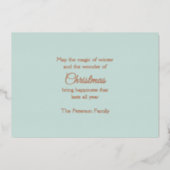 Borduurwerk Kerstmis Snowy Village Scene Folie Feestdagenkaart (Voorkant)