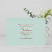 Borduurwerk Kerstmis Snowy Village Scene Folie Feestdagenkaart (Staand Voorkant)