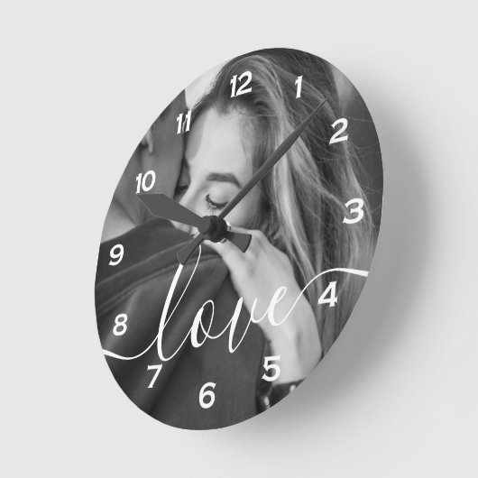 Borduurwerk Liefde op maat gemaakte foto-aandenken Ronde Klok (Hoek)