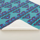 Borduurwerk Look Waterverf Uil en Kattenharten Sherpa Deken (3/4)